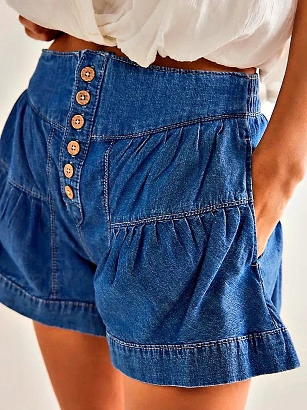 We The Free Good Time Denim Shorts Blue XS